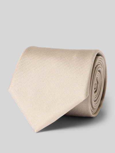 Produktfoto, sandfarbene, fein strukturierte Krawatte aus Seide-Mix Modell 'H-Tie 7,5 CM-262' von BOSS, Herren Krawatte von BOSS.