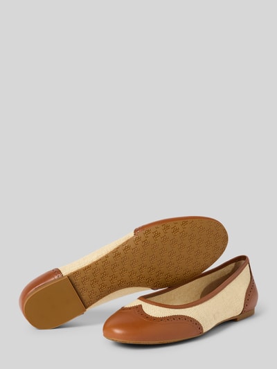 Lauren Ralph Lauren Ballerinas mit glatter Sohle Modell 'JAYNA' Cognac 4