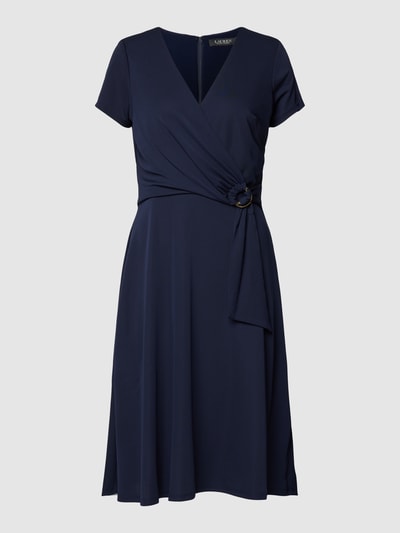 Lauren Ralph Lauren Knielange jurk met V-hals, model 'KARLEE' Marineblauw - 2