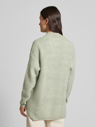 QS Gebreide pullover met opstaande kraag en wol Lichtgroen - 5