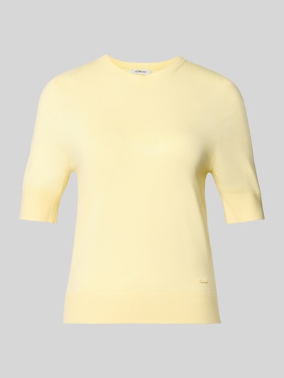s.Oliver RED LABEL Slim fit gebreide pullover van Viscosemix Lichtgeel - 2