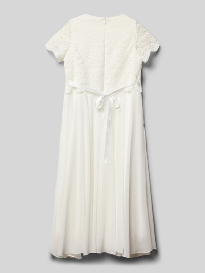 Weise Regular fit jurk met kant Ecru - 3