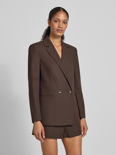 Jake*s Collection Żakiet o kroju regular fit z kołnierzem z połami Ciemnobrązowy 4