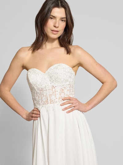 LUXUAR FASHION Regular Fit Brautkleid mit floralem Spitzenbesatz Offwhite 3
