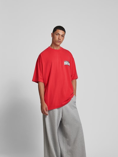 VETEMENTS Oversized T-Shirt mit Label-Print Rot 4