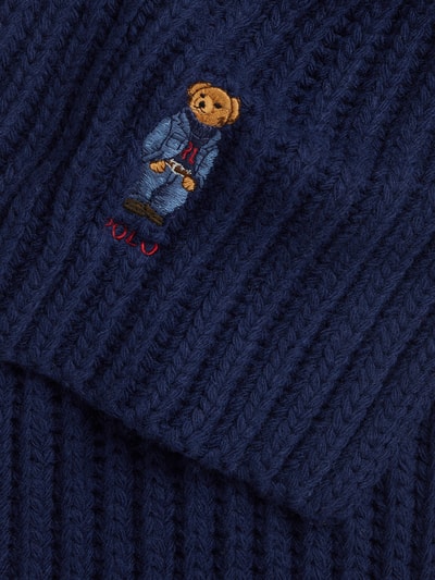 Polo Ralph Lauren Schal aus Woll-Mix mit Polo-Bear-Stitching Marine 2