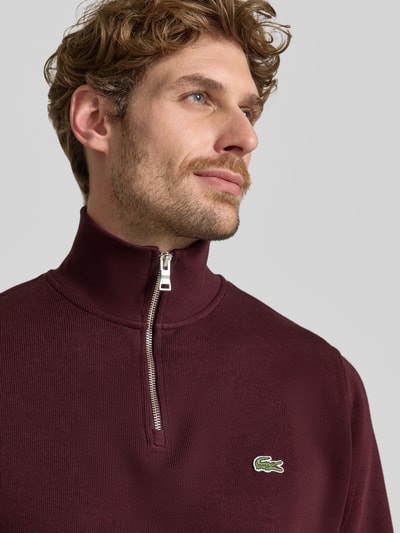 Lacoste regular fit schipperstrui van puur katoen Bordeaux - 3