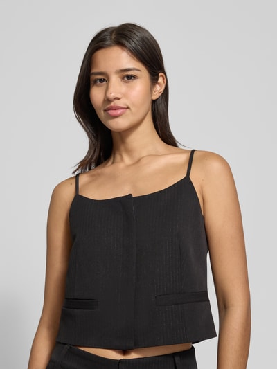 My Essential Wardrobe Kamizelka z regulowanymi, cienkimi ramiączkami model ‘Reece’ Czarny 3