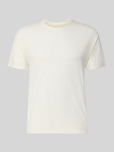 Produktfoto, Funktionsshirt mit Logo Modell 'SENSE AERO' von Salomon, cremefarben, Regular Fit, Rundhalsausschnitt, glatte Textur, Rückenlänge bei Größe M 67 cm