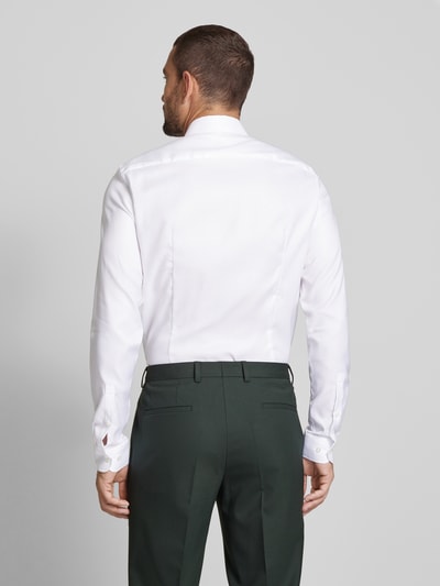 Jake*s Slim Fit Business-Hemd mit extra langen Ärmeln Weiss 5