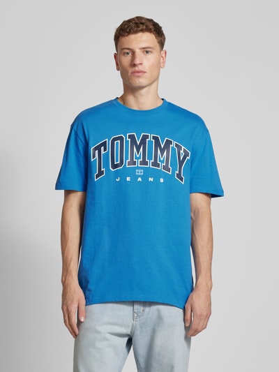 Tommy Jeans T-shirt met labelprint Blauw - 4