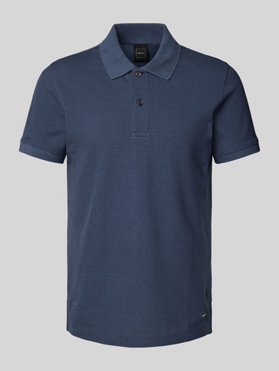 Geox Koszulka polo o kroju slim fit z fakturowanym wzorem Granatowy 2