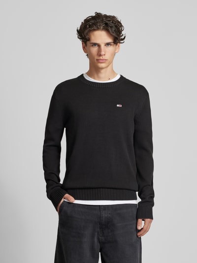 Tommy Jeans Strickpullover mit Logo-Stitching Black 4