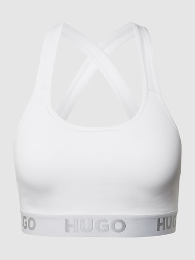 HUGO Stanik z elastycznym paskiem z logo Biały 2