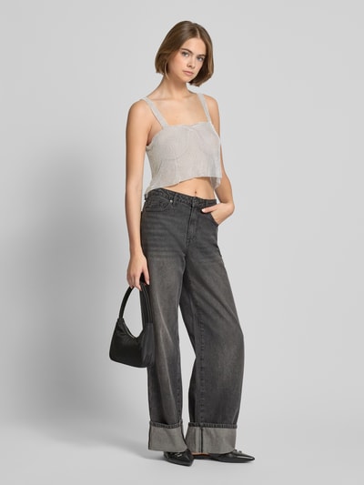 Only Crop Top	aus metallischen Fasern Modell 'FALY' Ecru 1