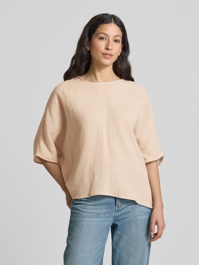 Apricot Relaxed Fit Blusenshirt mit Rundhalsausschnitt Sand 4