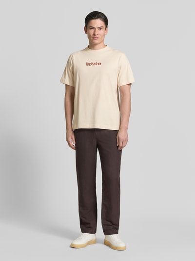 Selected regular fit T-shirt van puur katoen model 'HASPEN' Offwhite - 1