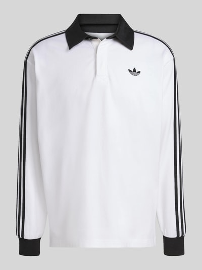 adidas Originals Regular Fit Rugbyshirt aus reiner Baumwolle mit Logo-Stitching Weiss 2