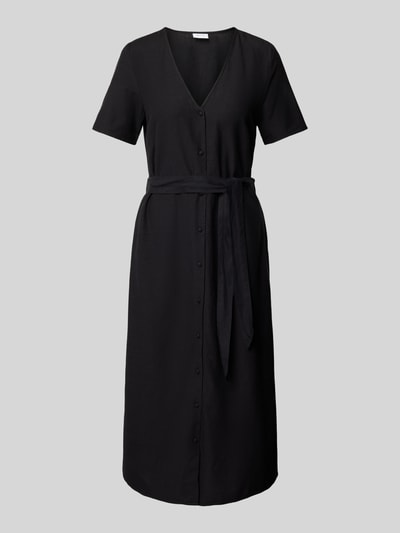 Vila Knielanges Kleid mit Bindegürtel Modell 'PRISILLA' Black 2