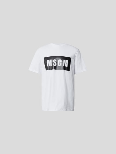 MSGM T-Shirt mit Label-Print Weiss 2