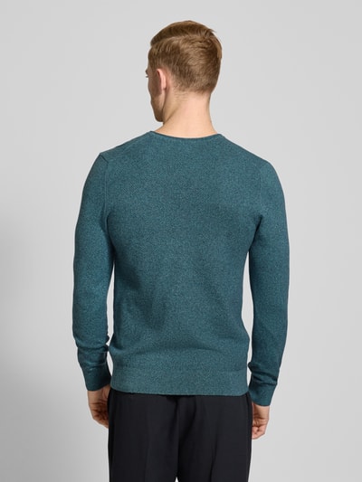 s.Oliver RED LABEL Regular Fit Strickpullover aus reiner Baumwolle mit Strukturmix Petrol 5