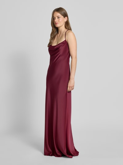 V.M. Abendkleid mit Wasserfall-Ausschnitt Bordeaux 1