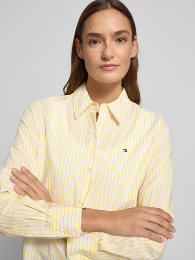 Tommy Hilfiger Regular fit overhemdblouse van katoenmix  Lichtgeel - 3