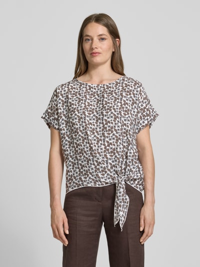 Christian Berg Woman Relaxed Fit Bluse mit Knotendetail Weiss 4