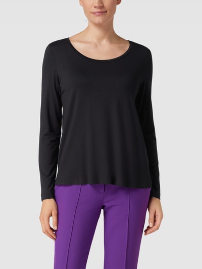 Marc O'Polo Longsleeve mit geripptem Rundhalsausschnitt Black 4