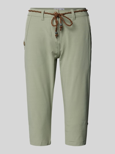Produktfoto, Bermudas mit Gürtel und Eingrifftaschen von G.I.G.A. DX, mieszanka bawełny z dodatkiem streczu, dopasowany krój, zapięcie na guzik i zamek błyskawiczny, pasek damski z efektem plecionki, wpuszczane kieszenie, kieszenie z tyłu, szerokość w rozmiarze 36: 40 cm, długość wewnętrzna nogawki w rozmiarze 36: 46 cm