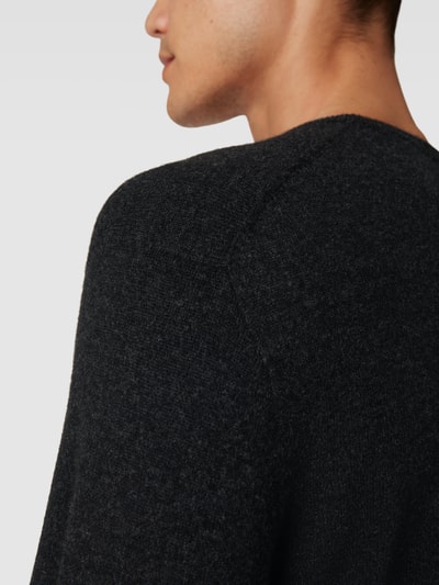 Christian Berg Men Strickpullover aus Merino-Kaschmir-Mix Dunkelgrau meliert 3