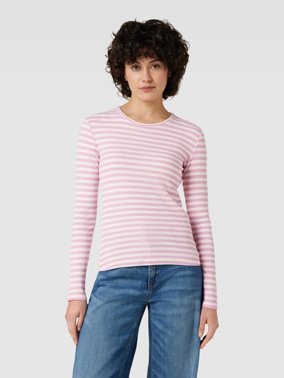 Pieces Longsleeve mit Streifenmuster Modell 'RUKA' Rosa 4