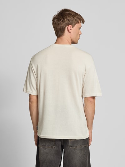 REVIEW T-shirt met labeldetail en ronde hals Ecru - 5