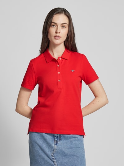 Gant Koszulka polo o kroju slim fit z wyhaftowanym logo Czerwony 4