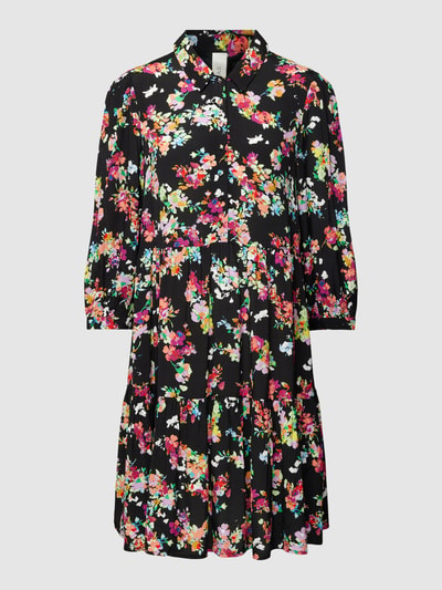 YAS Knielanges Kleid mit Allover-Muster Modell 'YASErika' Black 2