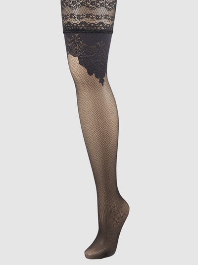 Falke Stay-ups mit Spitze 20 DEN Modell 'Ceremonial'  Black 1