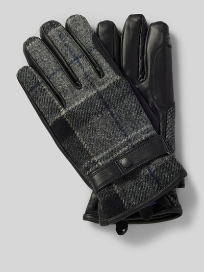 Barbour Handschuhe mit Druckknopfverschluss Modell 'NEWBROUGH' Anthrazit 1