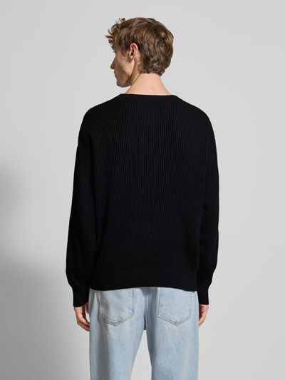 Pegador Strickpullover mit gerippten Abschlüssen Black 5