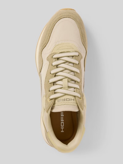 Produktfoto, Sneaker aus Leder-Mix mit Logo-Detail Modell 'City' von HOFF, beige Töne, abgerundete Form, profilierte Sohle, Schnürverschluss, Damenschuh