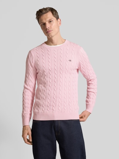 Gant Strickpullover mit Rundhalsausschnitt Pink 4