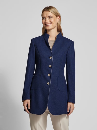 WHITE LABEL Linnen blazer met siernaden Marineblauw - 4