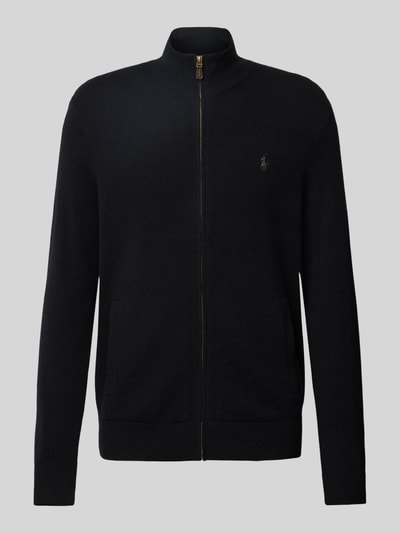 Polo Ralph Lauren Strickjacke mit Stehkragen und Reißverschluss Black 1