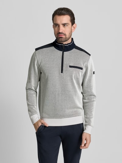 bugatti Sweatshirt met opstaande kraag, model 'Selanik' Ecru - 4