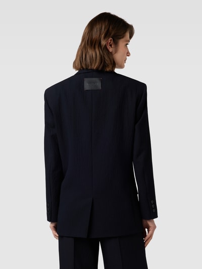 HUGO Lange blazer met klepzakken, model 'Amiya' Donkerblauw - 5