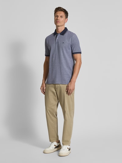 Fynch-Hatton Poloshirt mit Label-Stitching Marine 1