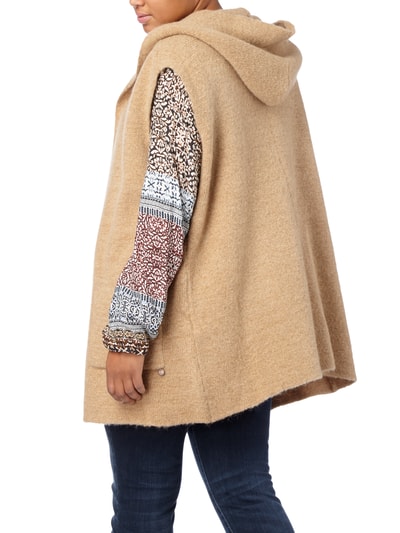 OPEN END PLUS SIZE - Strickweste mit Kapuze Camel 5