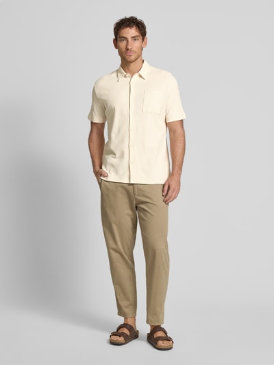 Marc O'Polo Regular fit poloshirt met fijne wafelstructuur Wit - 1