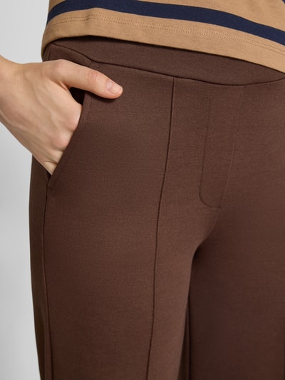 Smith and Soul Spodnie materiałowe o rozkloszowanym kroju z dodatkiem wiskozy model ‘Interlock’ Czekoladowy 3