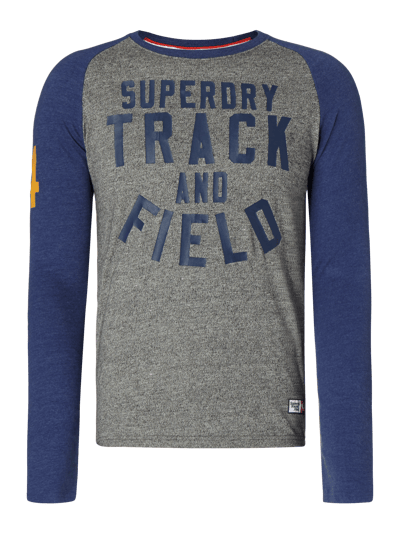 Superdry Longsleeve in Melangeoptik Mittelgrau Melange 1