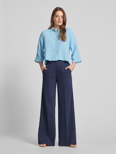 Vero Moda Loose Fit Hemdbluse aus reiner Baumwolle Modell 'NATALI' Hellblau 1